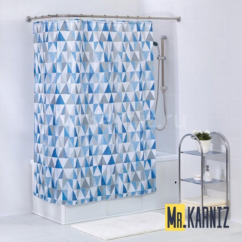 Штора для ванной Tringular Scrawl blue