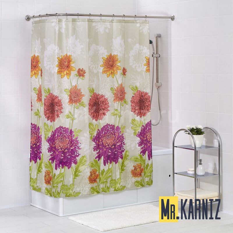 Штора для ванной Autumn Chrysanthem