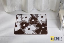 Коврик для ванной ЦВЕТЫ коричневый