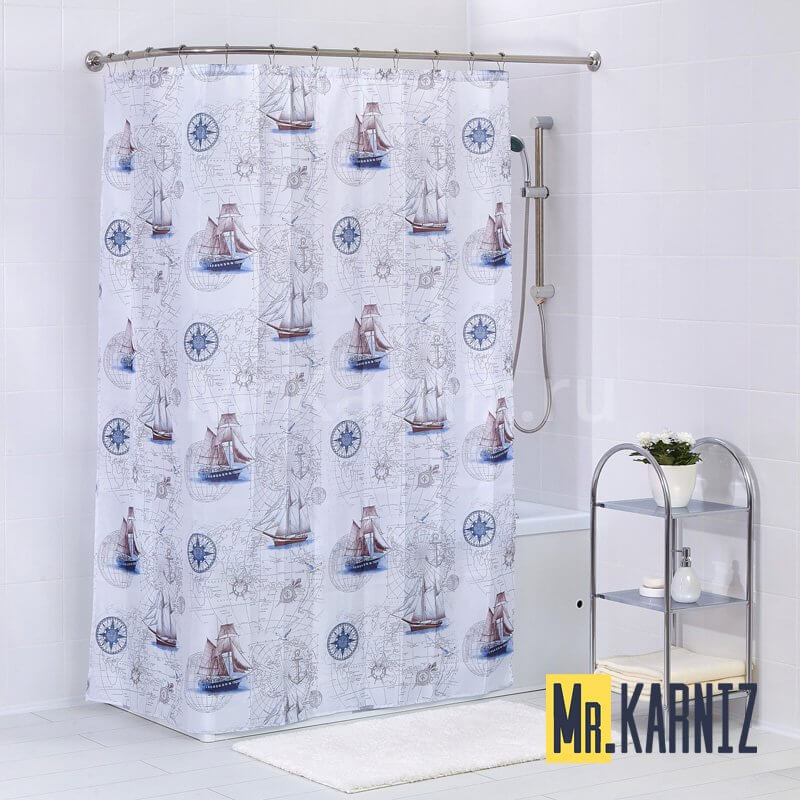 Штора для ванной Blue boats Штора для ванной Blue boats