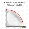 Карниз для ванны Vagnerplast Athena 150х150 Усиленный 25 мм MrKARNIZ фото 1